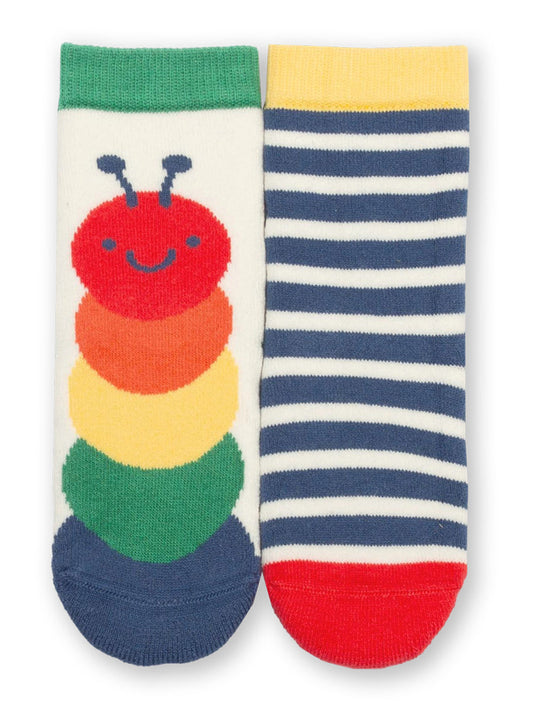 Kite Caterpillar Grippy Socks Red