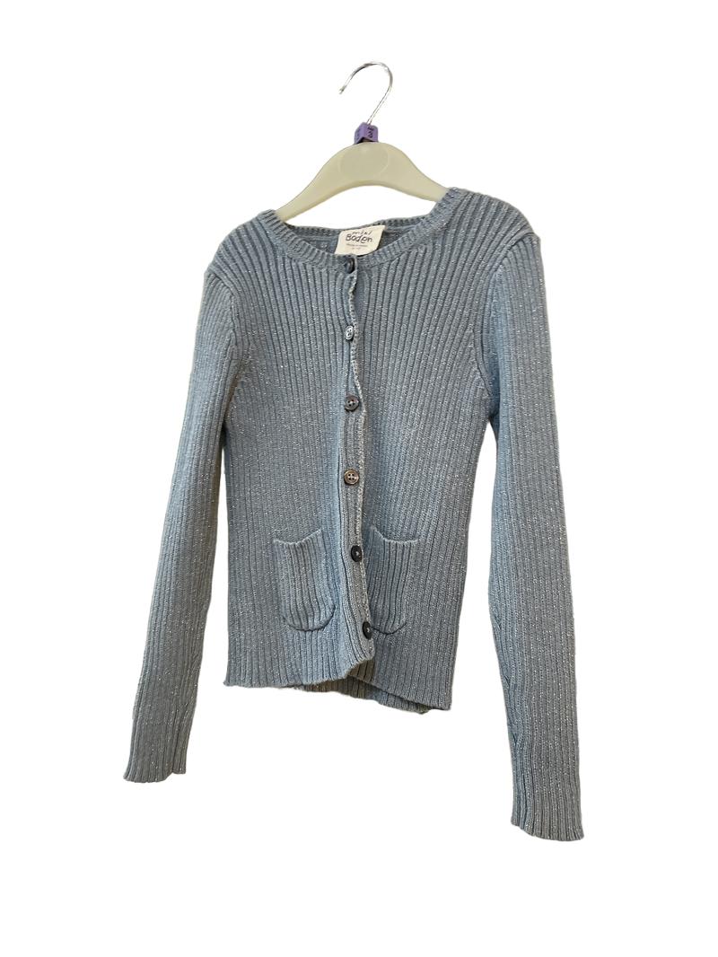 Preloved Mini Boden - Blue Sparkly Ribbed Knit Cardigan (3-4y)