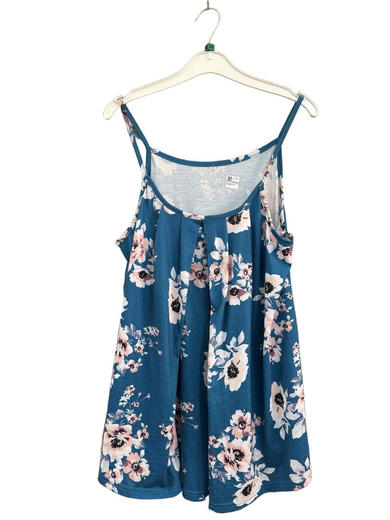 Preloved Unknown Brand - Turquoise Flower Print Swing Camisole Nursing Top (Medium)