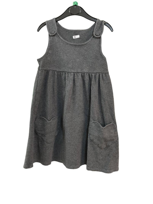 Preloved Marks & Spencer - Gray School Pinafore With Heart Pockets (5-6y)