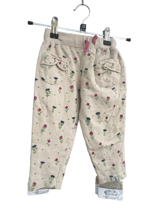 Preloved Lilly + Sid - Beige Floral Joggers (3-6m)
