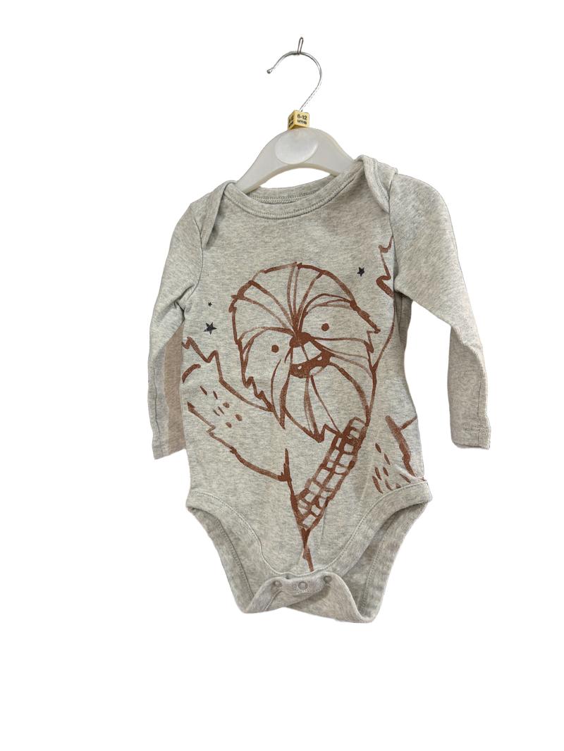 Preloved Baby Gap - Gray Baby Wookie Star Wars Long-sleeved Bodysuit (6-12m)