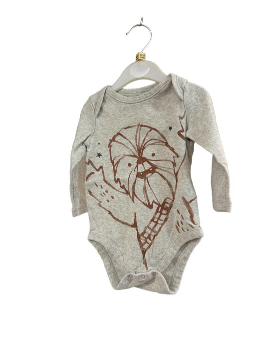 Preloved Baby Gap - Gray Baby Wookie Star Wars Long-sleeved Bodysuit (6-12m)