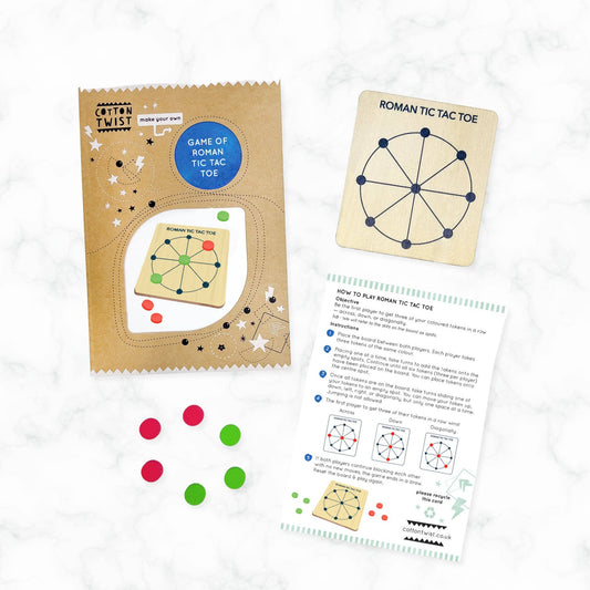 Game Of Roman Tic Tac Toe - Wooden Board Game