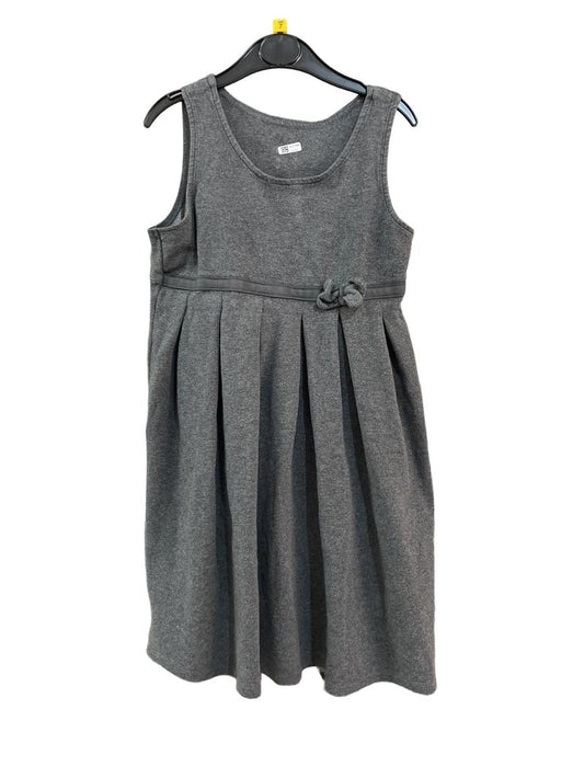 Preloved Marks & Spencer - Gray School Pinafore With Bow (7-8y)