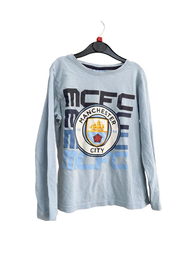 Preloved Unknown Brand - Light Blue Manchester City Long-sleeved T Shirt (8-9y)