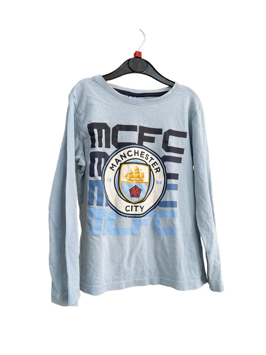 Preloved Unknown Brand - Light Blue Manchester City Long-sleeved T Shirt (8-9y)