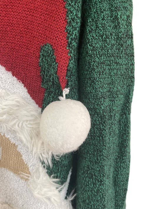 Preloved George - Green Santa Christmas Jumper. (9-10y)