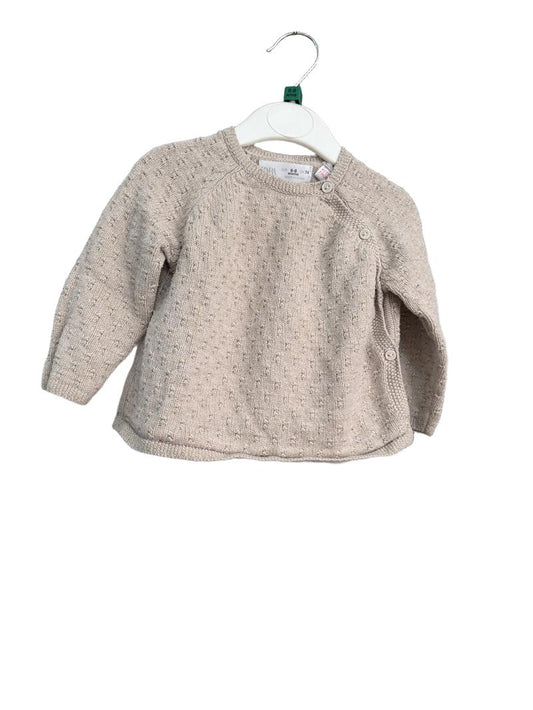 Preloved Zara - Oatmeal Knit Wrap Cardigan (6-9m)
