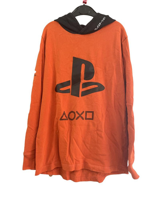 Preloved Next - Orange And Black Playstation Hooded Top. (10y)