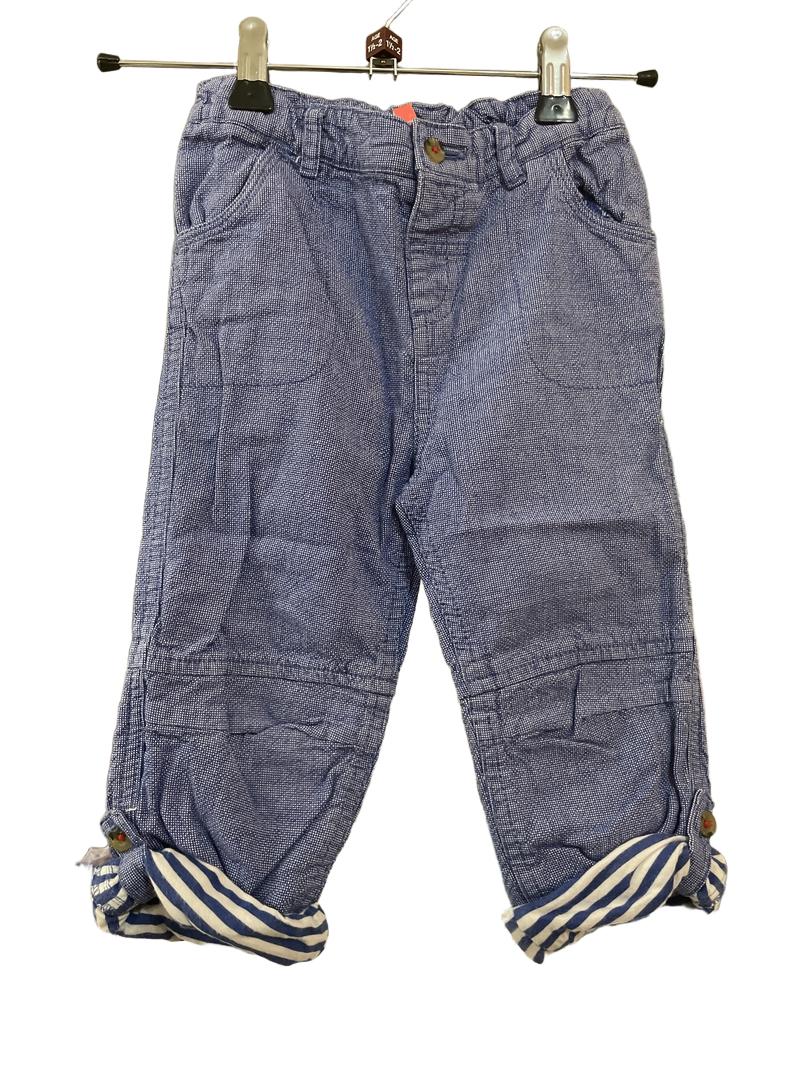 Preloved John Lewis - Blue Pattern Trousers. Adjustable Waist And Leg Length. (18-24m)