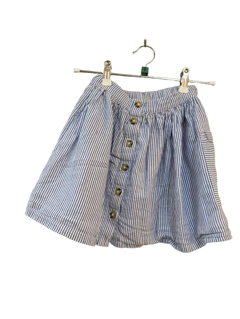 Preloved John Lewis - Blue And White Ticking Striped Skirt (5-6y)