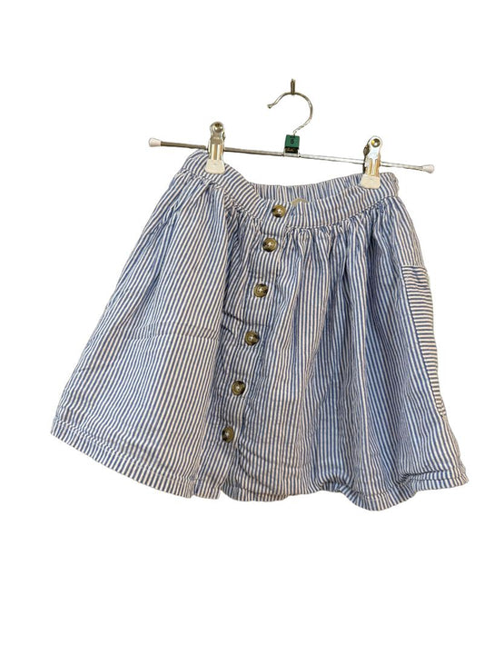 Preloved John Lewis - Blue And White Ticking Striped Skirt (5-6y)