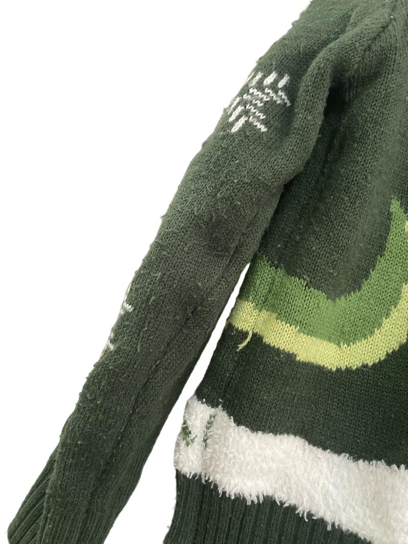 Preloved Lily And Dan - Green Dinosaur Christmas Jumper. (7-8y)