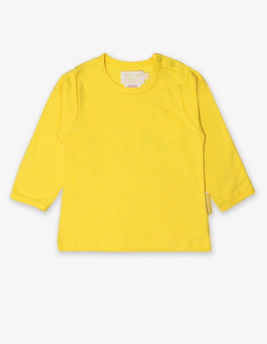 Organic Yellow Basic Long-Sleeved T-Shirt