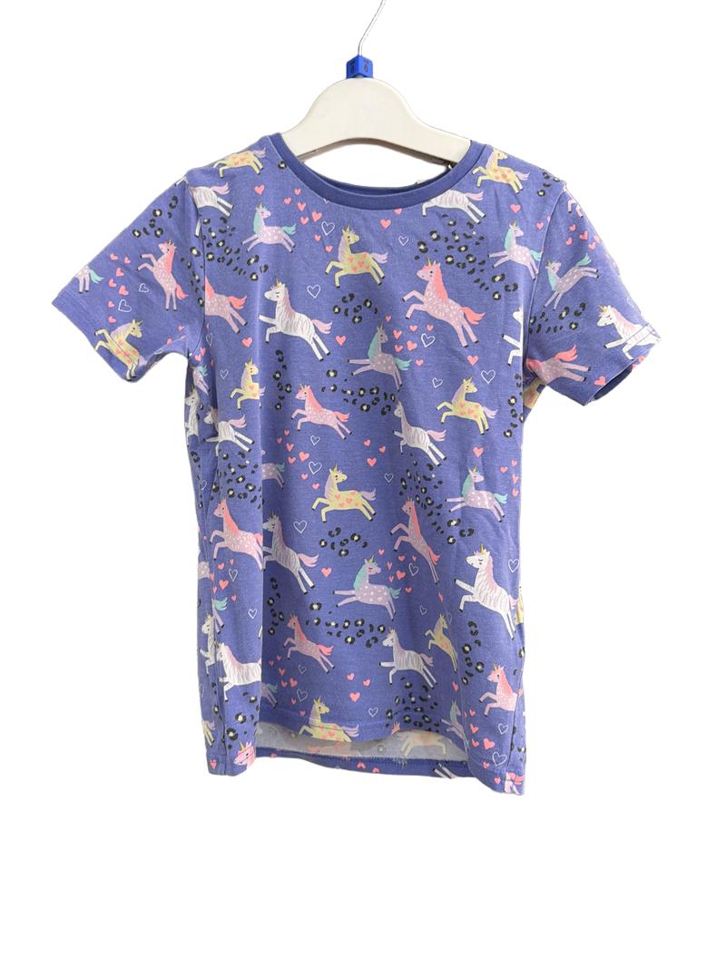 Preloved Marks & Spencer - Purple Unicorn Short Sleeve Pyjama Set (6-7y)
