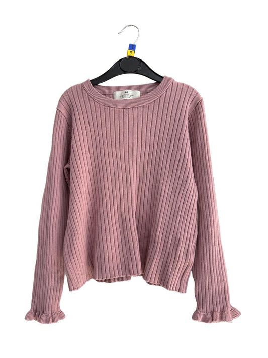 Preloved H&M - Pink Ribbed Ruffle Sleeve Top (6-7y, 7-8y)