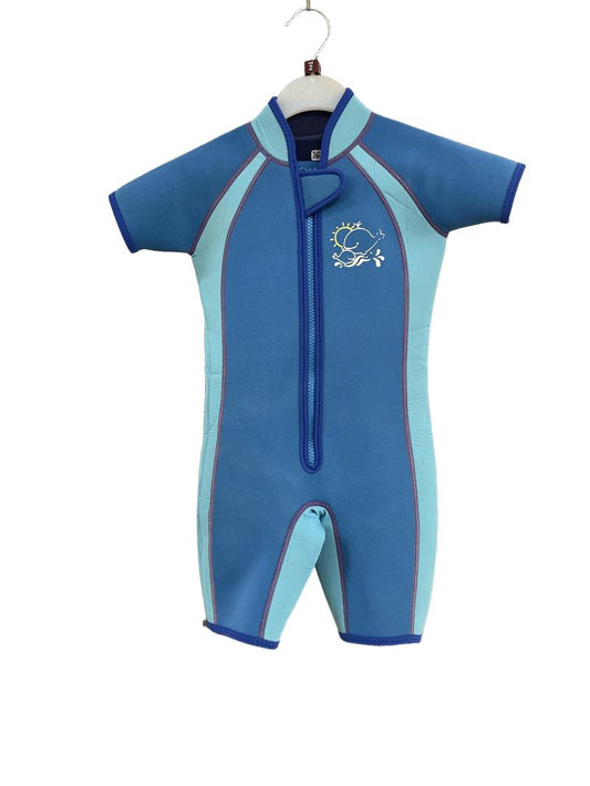 Preloved Jojo Maman Bebe - Blue Rashguard Wetsuit Shortie (2-3y)