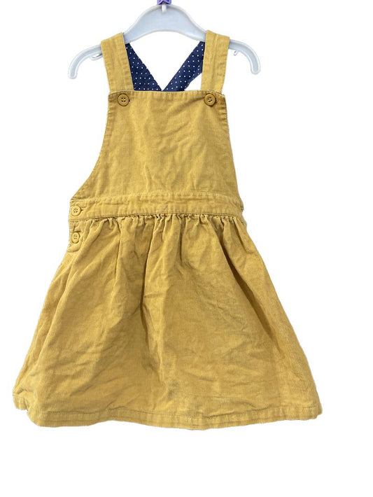 Preloved Jojo Maman Bebe - Dress - Yellow Mustard Corduroy Pinafore (3-4y)