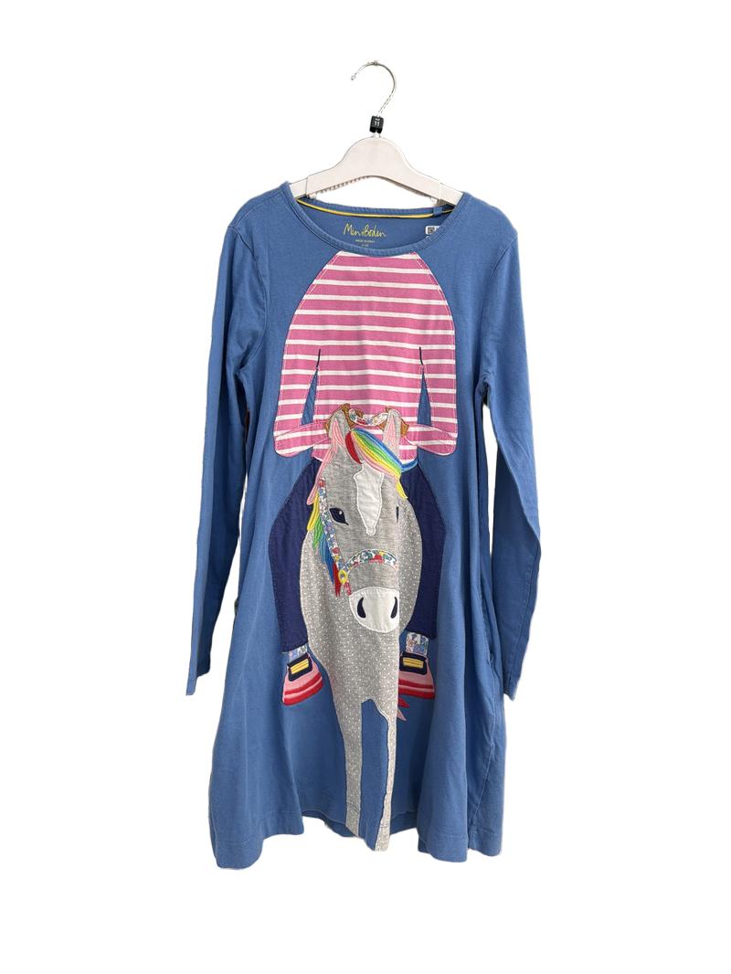 mini boden horse dress Preloved Neck:16 special thread for fairy adolfo 1970s 'Women''s Brown Print Kelli