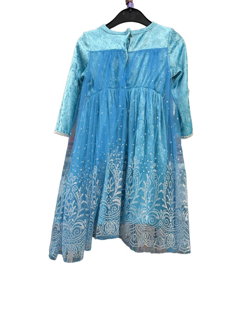 Preloved Dream Play Imagine - Blue Sequin Velveteen Princess Dress (Elsa?!) (1-2, 2-3y, 3-4y)