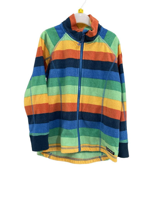 Preloved Villervalla - Rainbow Stripe Zip Fleece, 122 Cm (7-8y)