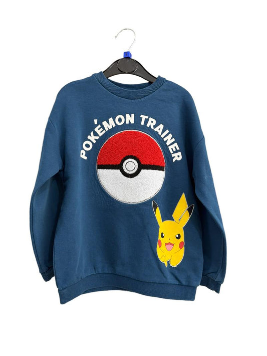 Preloved Marks & Spencer - Blue Pokemon Trainer Fuzzy Sweatshirt (6-7y)
