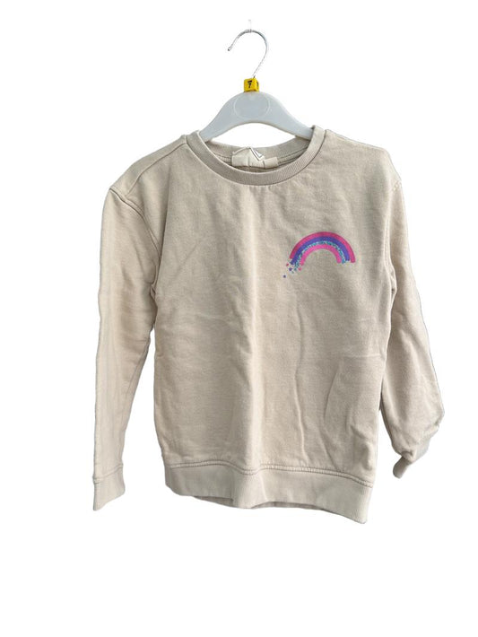 Preloved Mountain Warehouse - Cream Rainbow Sweatshirt Jumper (7-8y)