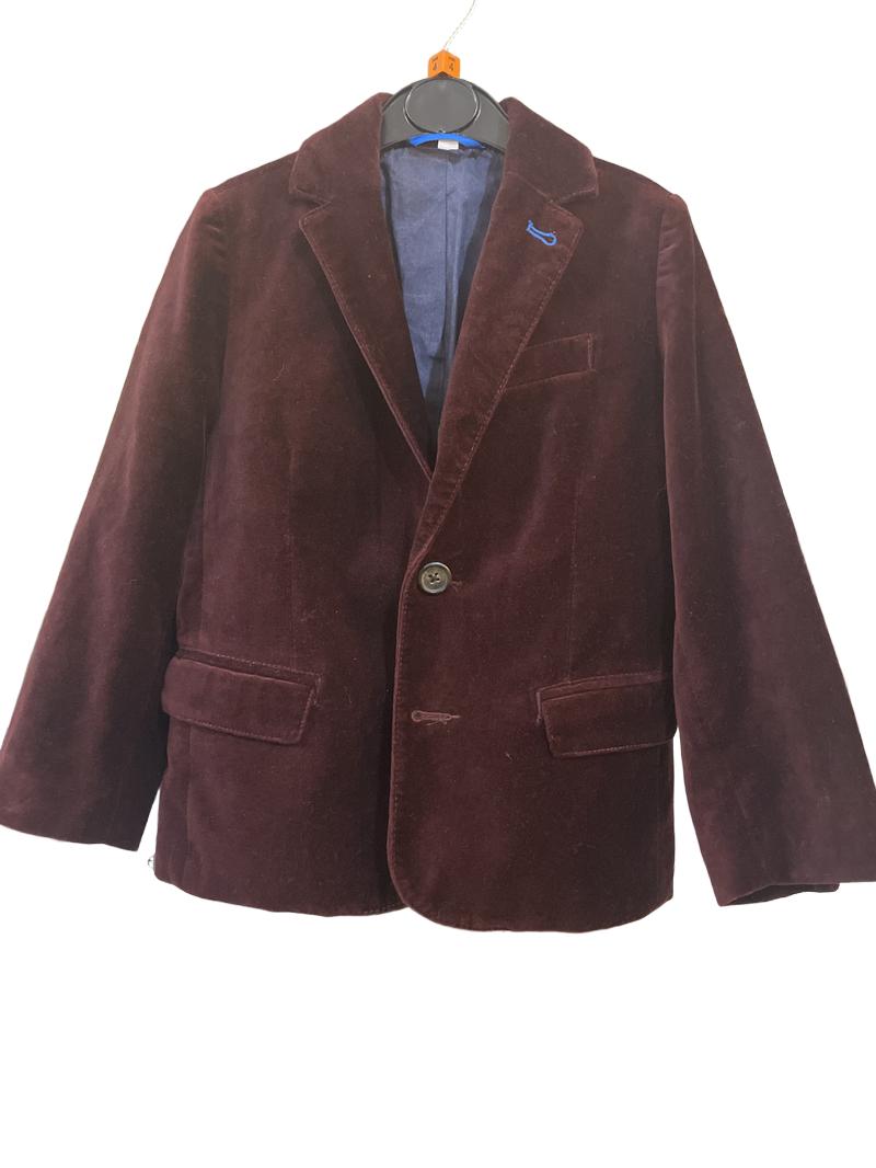 Preloved Boden - Burgundy Velveteen Velvet Blazer (4-5y)