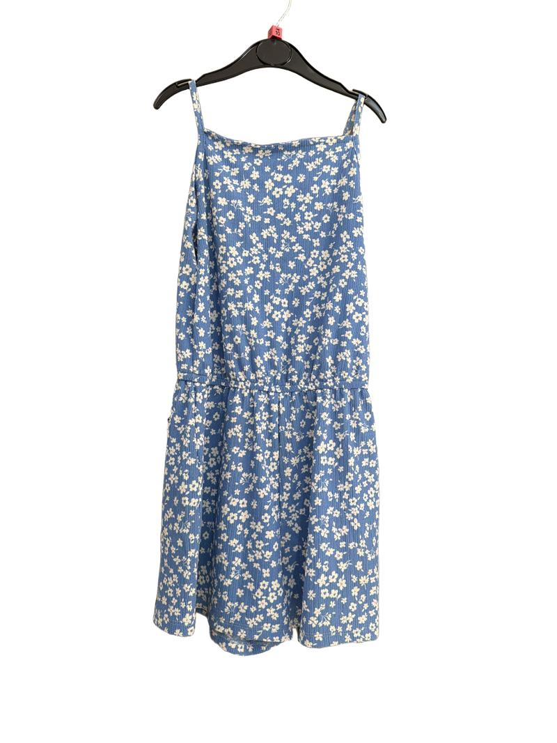 Preloved 915 Generation - Blue White Floral Print Shorts Jumpsuit (10-11y)