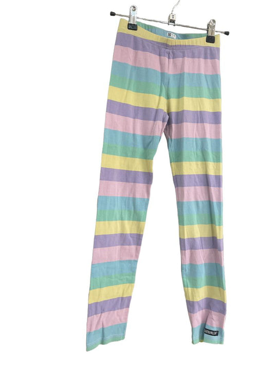 Preloved Villervalla - Pastel Striped Leggings, 140 Cm (9-10y, 10-11y) - Trousers