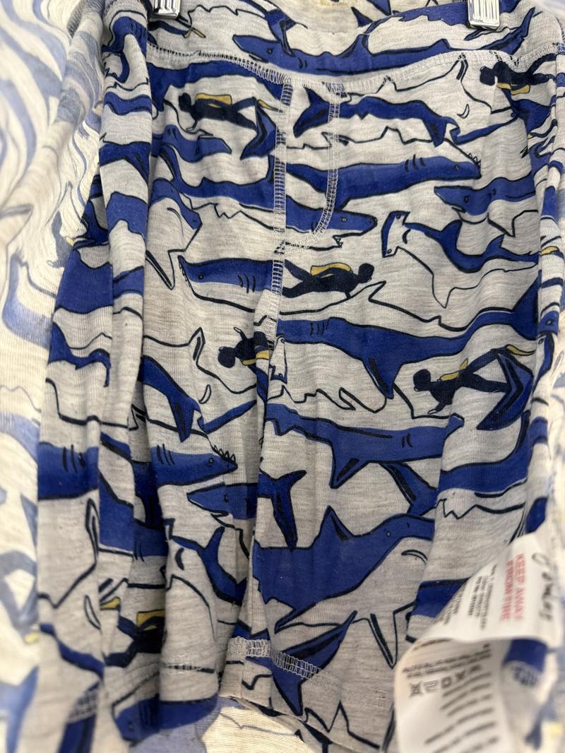Preloved Joules - Gray Blue Shark Short-sleeved Pyjama Set (7-8y)