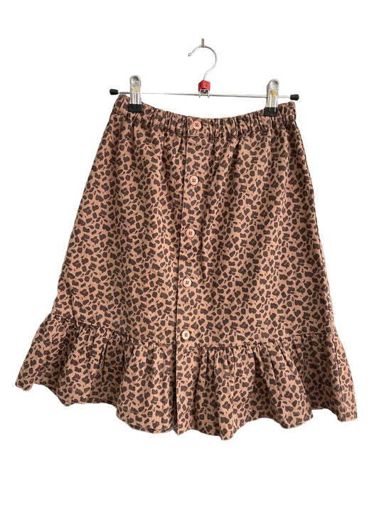 Preloved Wynken - Brown Cheetah Leopard Print Skirt (8-9y)