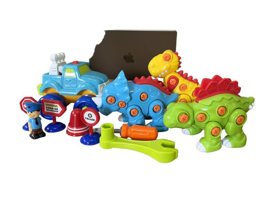 Preloved Toys - Build It Dino Set + Car Policeman Bundle - John Lewis