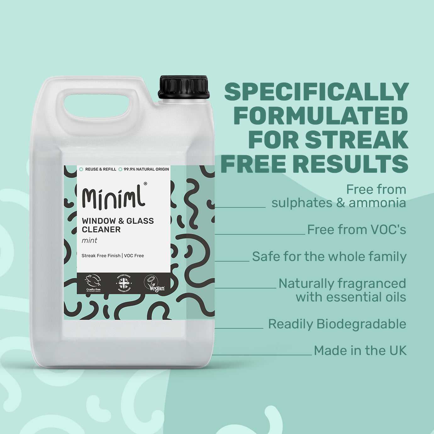 Miniml Window & Glass Cleaner - Mint - REFILL (per 10 ml)