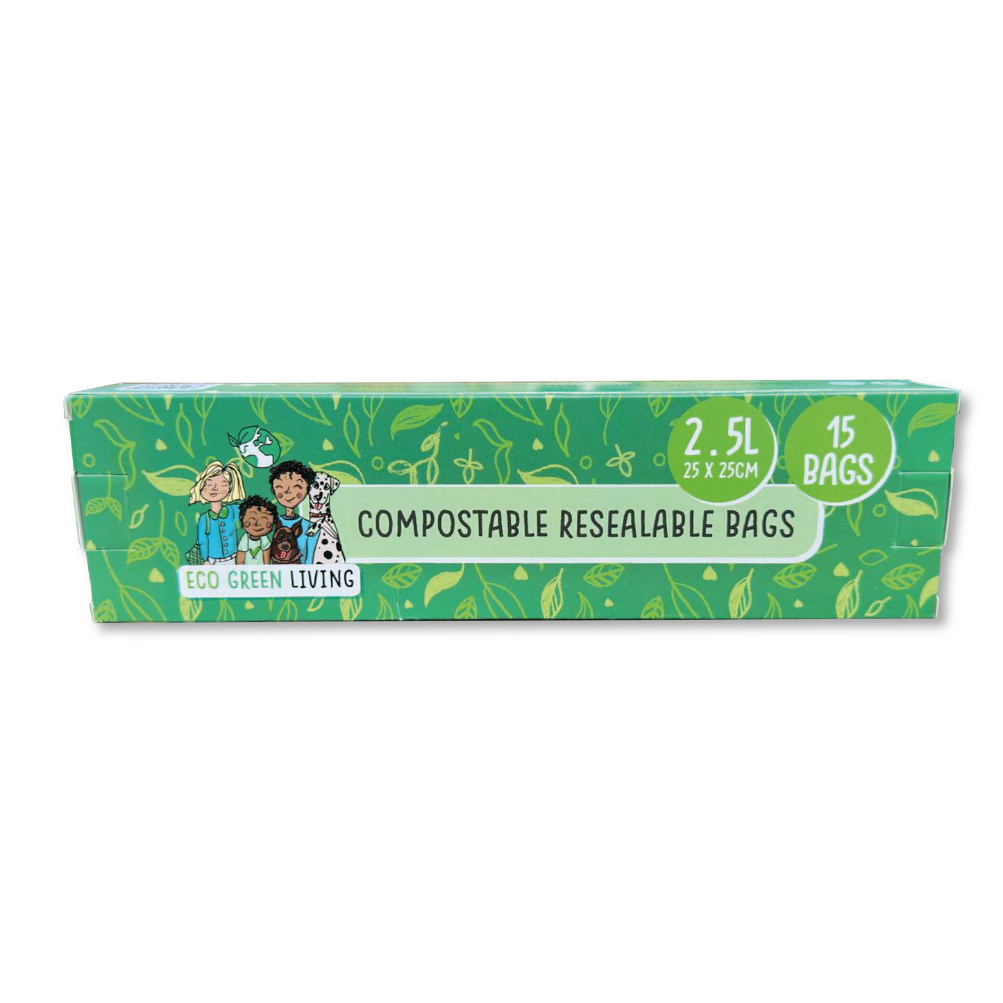 Compostable Resealable Bags Large  | 2.5 Litre (15 bags)