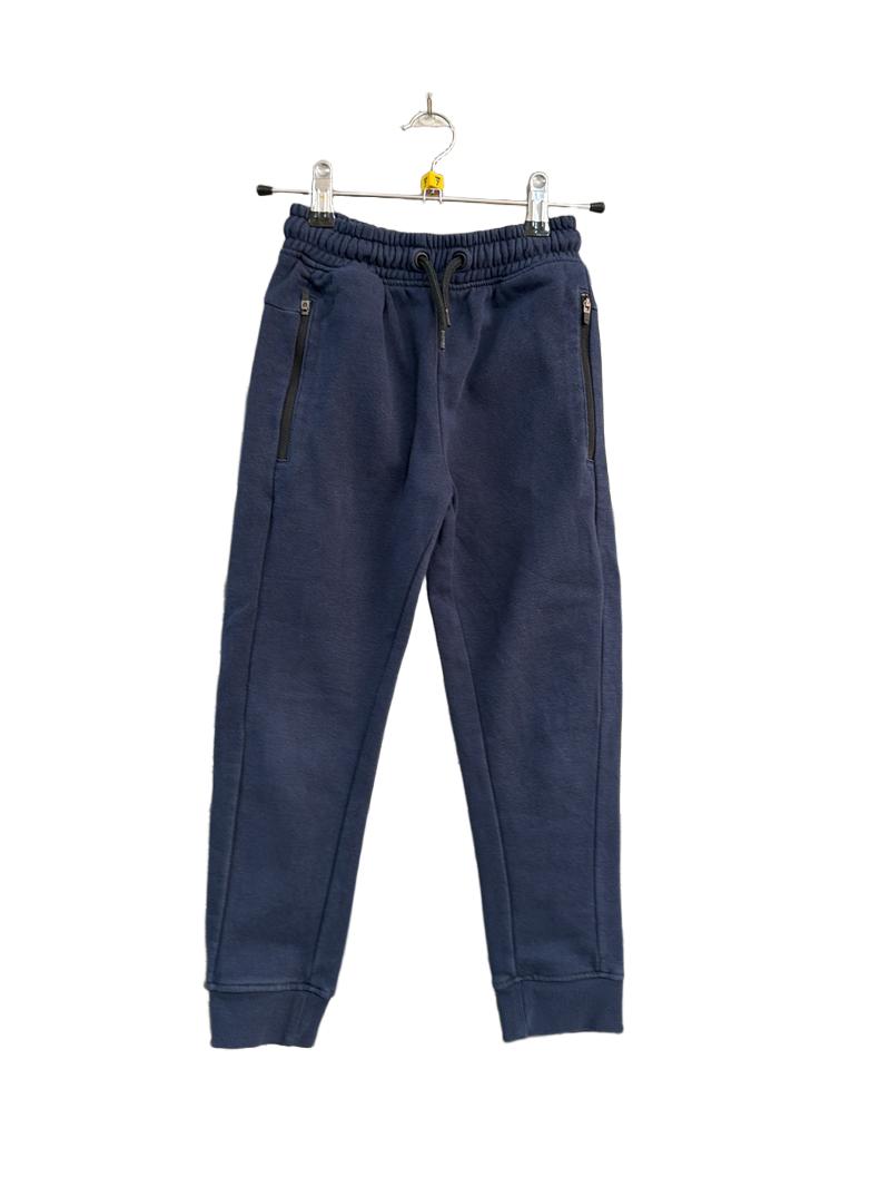 Preloved Next - Navy Joggers With Zip Pockets (7-8y)