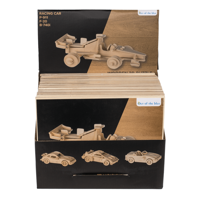 Natural Wooden 3D Puzzle, Cars,
