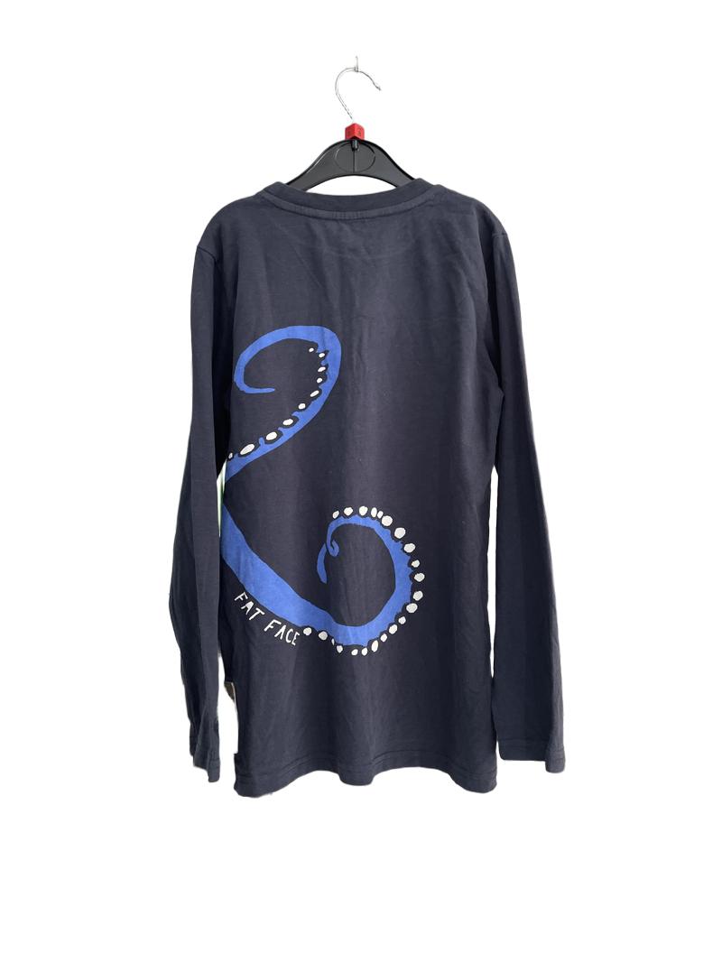 Preloved Fatface - Navy Blue Octopus Long-sleeved T Shirt (8-9y)