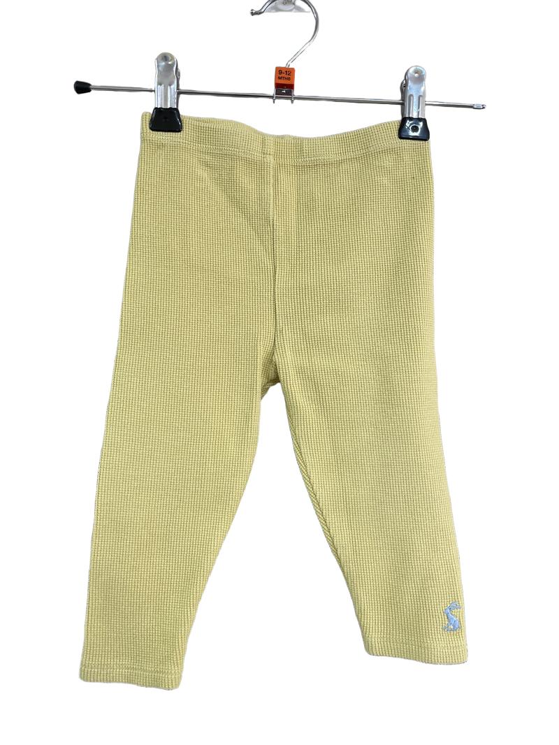 Preloved Joules - Yellow Waffle Weave Leggings (9-12m)