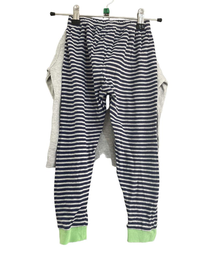 Preloved John Lewis - Pyjamas Crocodile Hot Dog Long Sleeve Top With Navy Stripe Trousers. (5y)