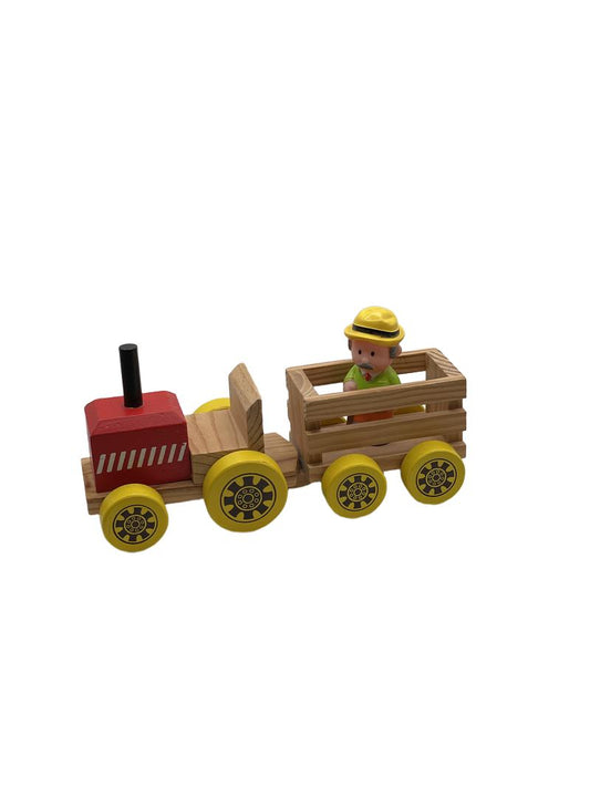 Preloved Wooden Tractor Train - Unknown Brand
