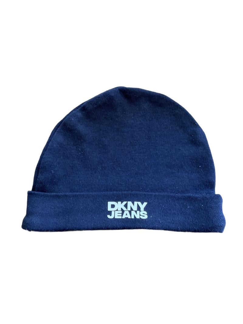 Preloved DKNY - Navy Newborn Infant Hat, 100% Cotton (One Size)
