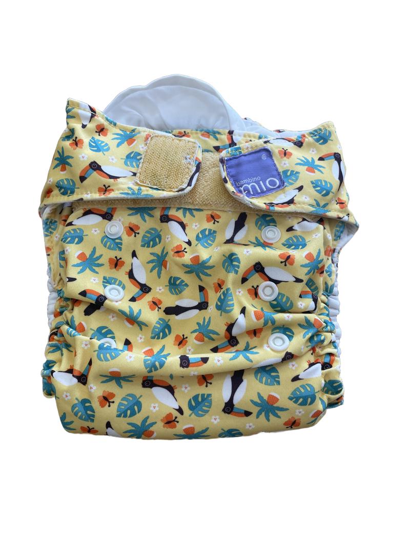 Preloved Bambino Mio - Yellow Toucan Print Reusable Nappy.