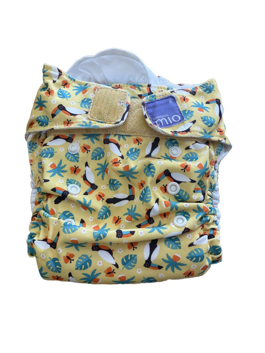 Preloved Bambino Mio - Yellow Toucan Print Reusable Nappy.