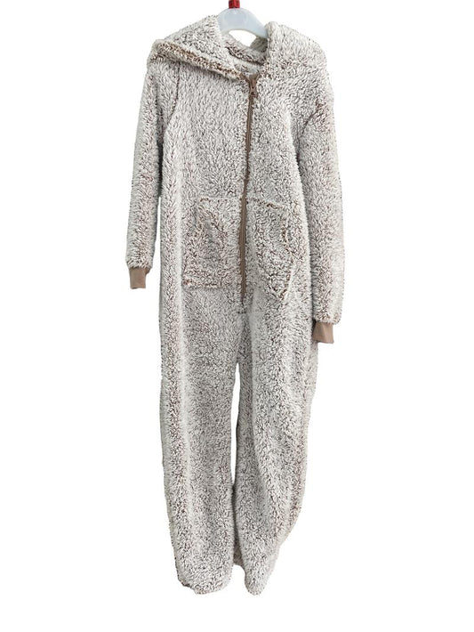 Preloved John Lewis - Brown Fleece Borg Bear Onesie (8-9y)