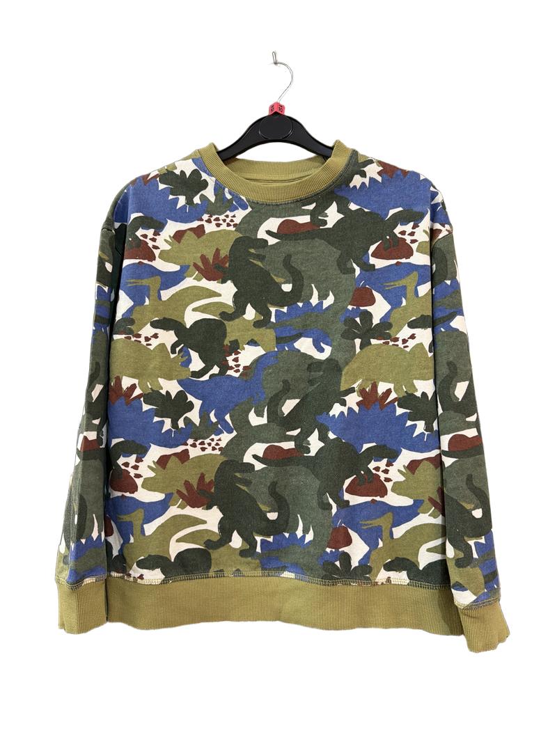 Preloved John Lewis - Green Multi Dinosaur Sweatshirt Jumper (10y)