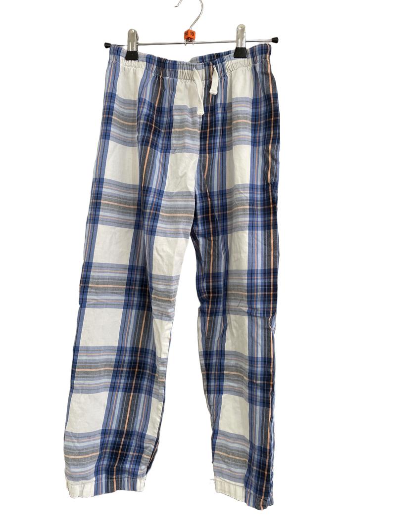 Preloved Marks & Spencer - Sleepwear - Blue White Check Plaid Pajama Bottoms (10-11y)