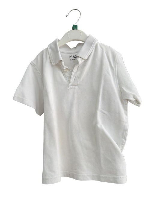 Preloved Marks & Spencer - White School Uniform Polo Shirt (5-6y)