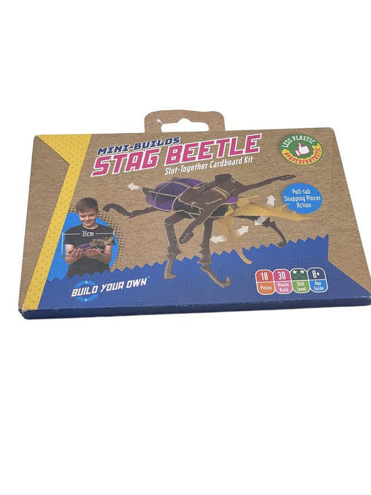 Preloved Hunter Price International Ltd - Mini Builds Stag Beetle Slot-together Cardboard Kit, NEW - Crafts